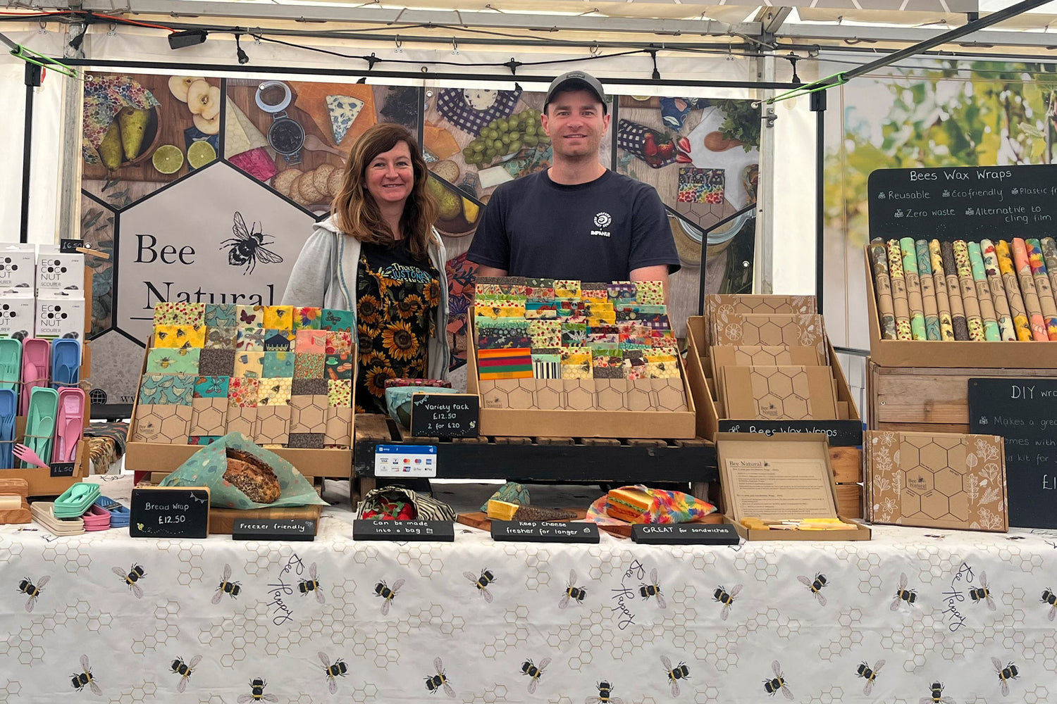 BeeNatural Wraps Market Stall