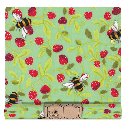 Bee & Strawberry - Green - On a Roll (35cm x 110cm)