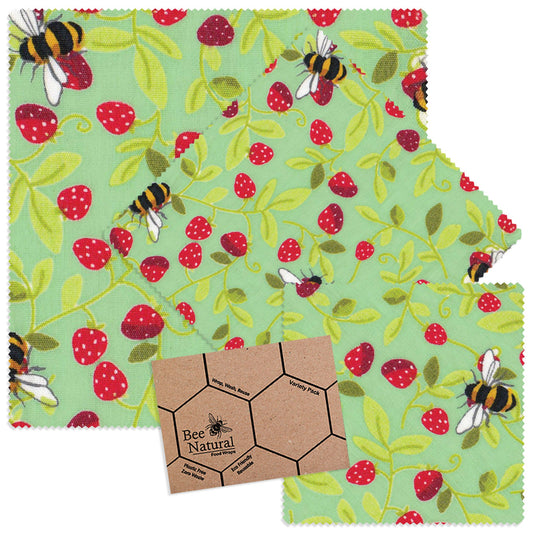 Bee & Strawberries - Green - Variety Pack (S/M/L)