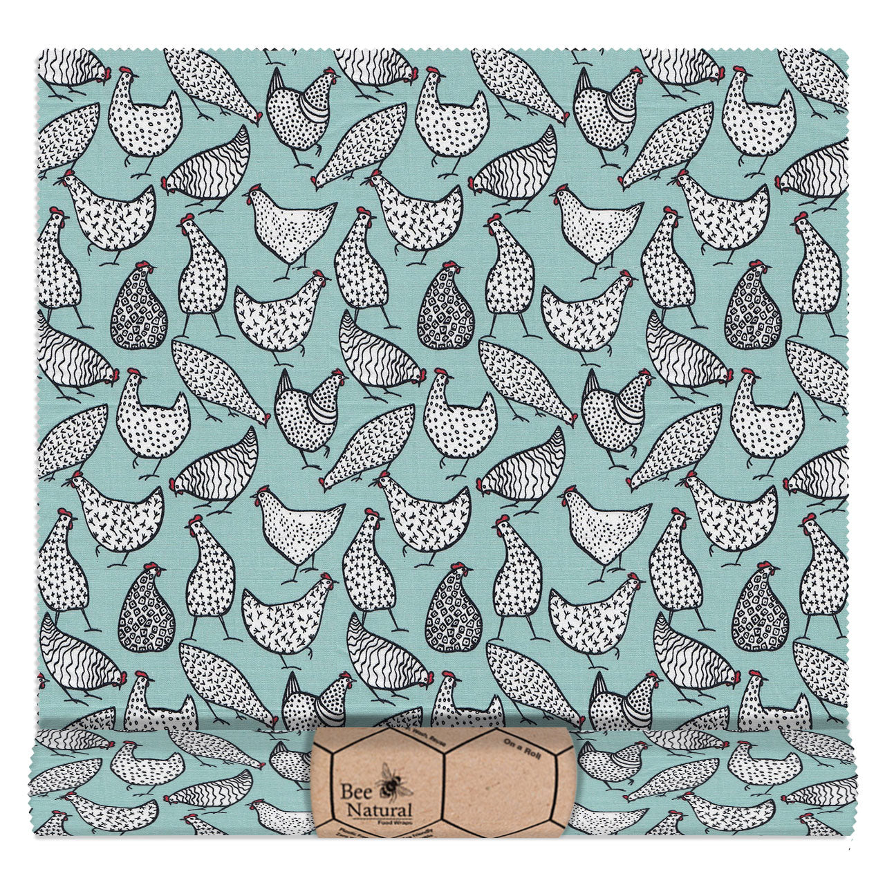 Chickens - Blue - On a Roll (35cm x 110cm)