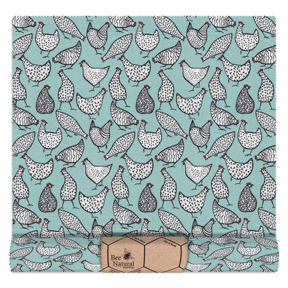 Chickens - Blue - On a Roll (35cm x 110cm)