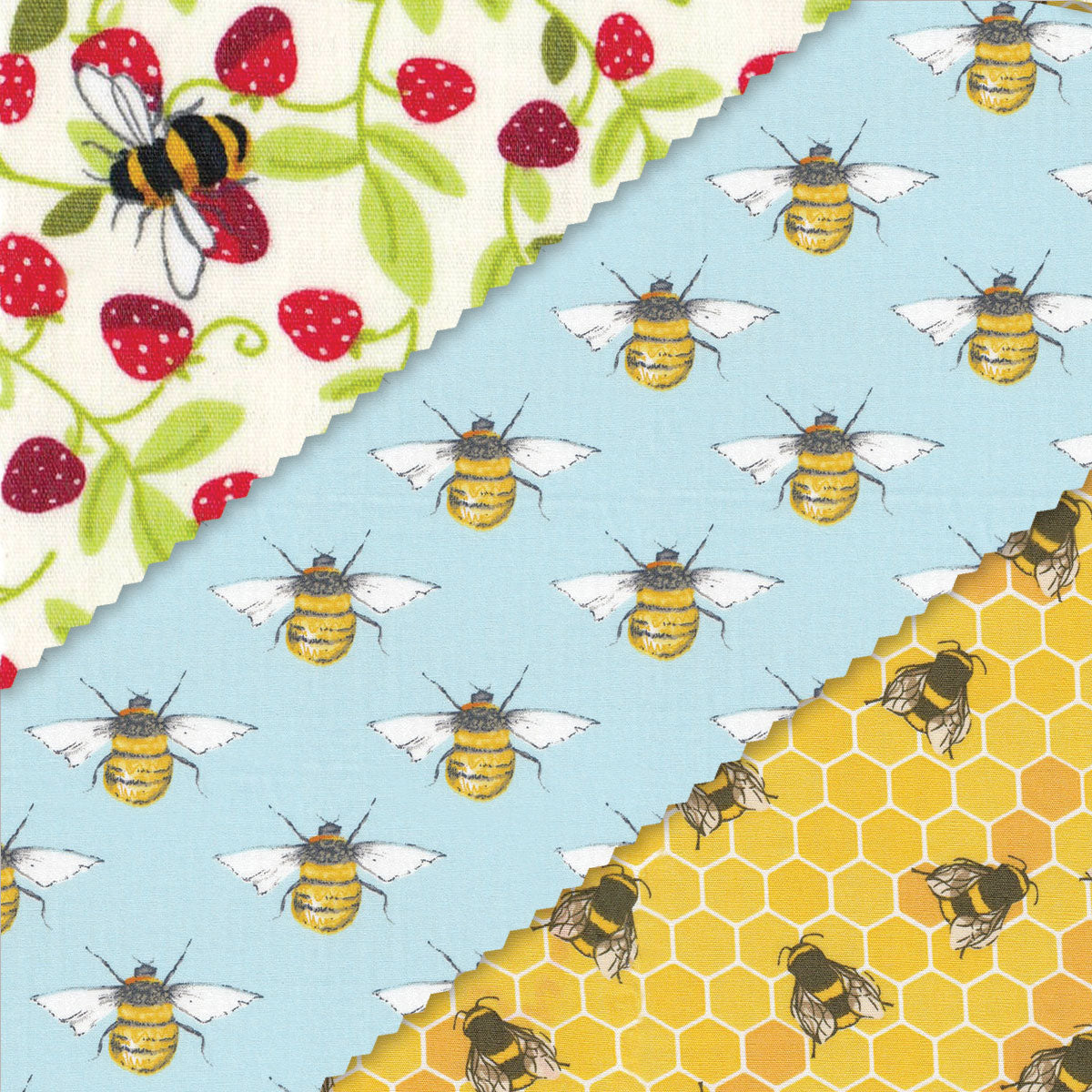 Mixed Bee Pattern for Beeswax Food Wraps